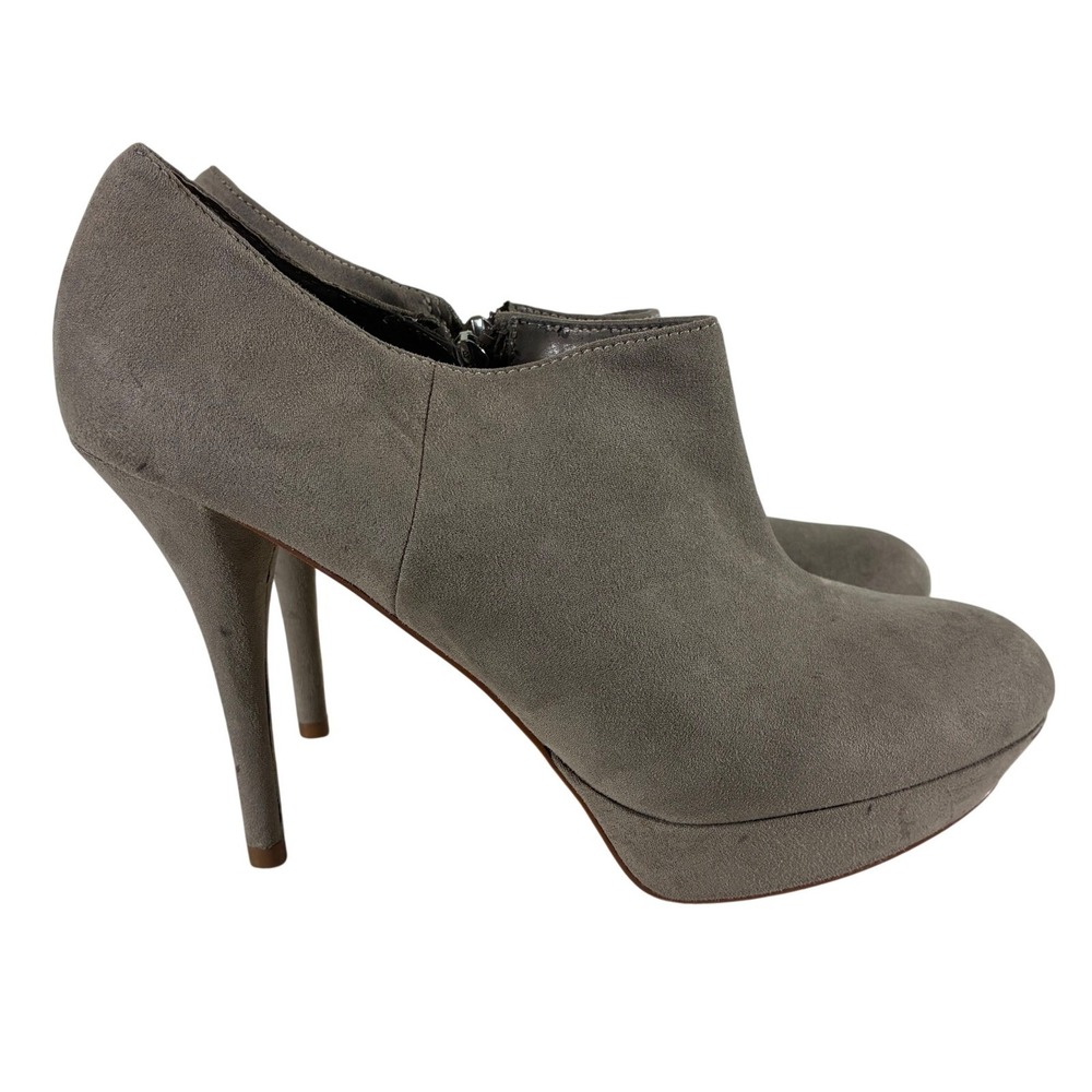 Marc Fisher MFALRIGHT2 Grey Faux Suede Platform Stiletto Ankle Booties Mens 10M